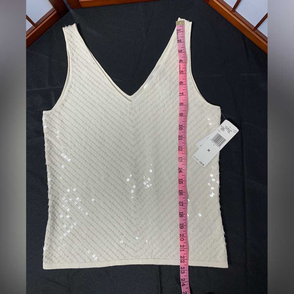 NWT Jones New York Women’s Beige Sequin V-Neck Sleeveless Top Size:Medium - Picture 6 of 6
